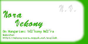 nora vekony business card